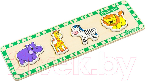 Изображение товара Развивающая игрушка Alatoys Рамка-вкладыш. Сафари / ПЗЛ1009