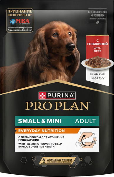 Изображение товара Влажный корм для собак Pro Plan Adult с говядиной в соусе (85г)