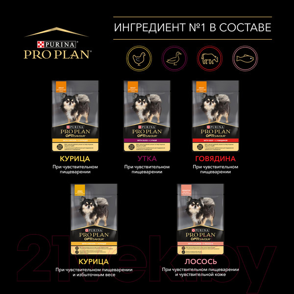 Изображение товара Влажный корм для собак Pro Plan Adult с говядиной в соусе (85г)