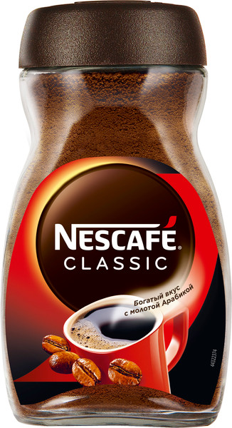 Изображение товара Кофе растворимый Nescafe Classic с добавлением молотого (95г)