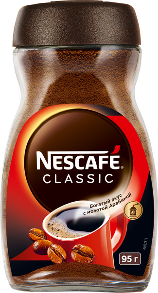 Изображение товара Кофе растворимый Nescafe Classic с добавлением молотого (95г)