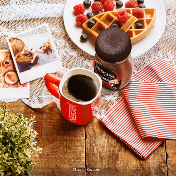 Изображение товара Кофе растворимый Nescafe Classic с добавлением молотого (95г)