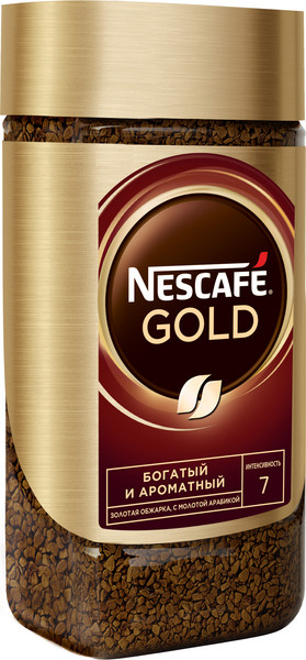 Изображение товара Кофе растворимый Nescafe Gold (190г, стекло)