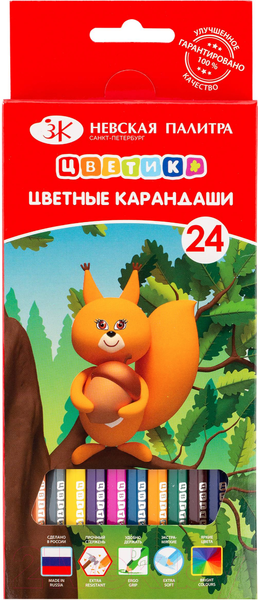 Изображение товара Набор цветных карандашей Цветик 37411403 (24цв)