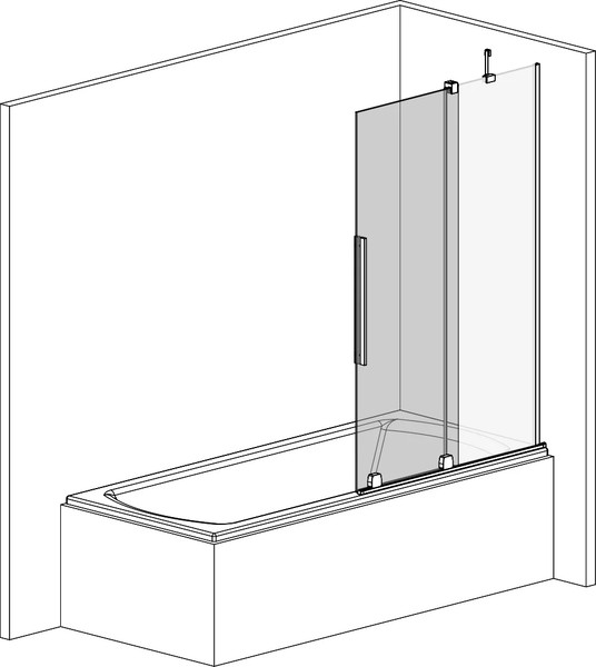 Изображение товара Стеклянная шторка для ванны Radaway Furo PND II 738 R / 10109738-01-01R