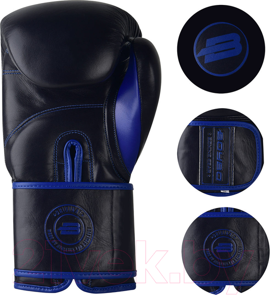 Изображение товара Боксерские перчатки BoyBo Rage (16oz, черный/синий)