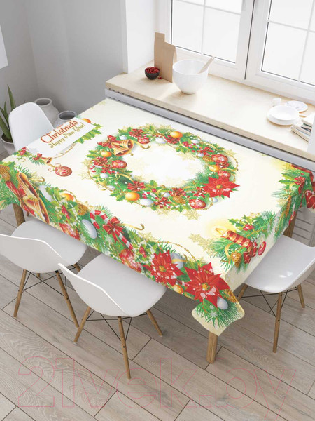 Изображение товара Скатерть JoyArty Новогодние венки / tc_37073 (180x145)