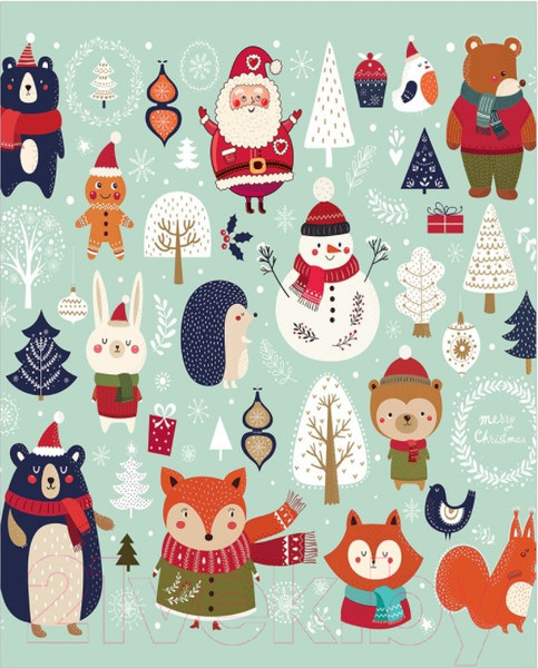 Изображение товара Скатерть JoyArty Новогодние зверюшки / tc_380868 (180x145)