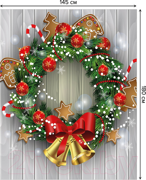 Изображение товара Скатерть JoyArty Новогодние колокольчики / tc_21509 (180x145)