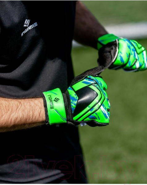 Изображение товара Перчатки вратарские Ingame Qauntro IQ-102 10 (черный/зеленый)