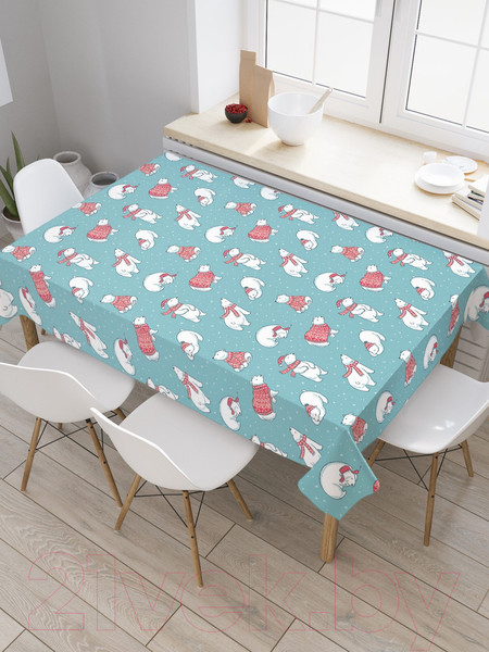 Изображение товара Скатерть JoyArty Рождественские полярные медведи / tc_380854 (180x145)