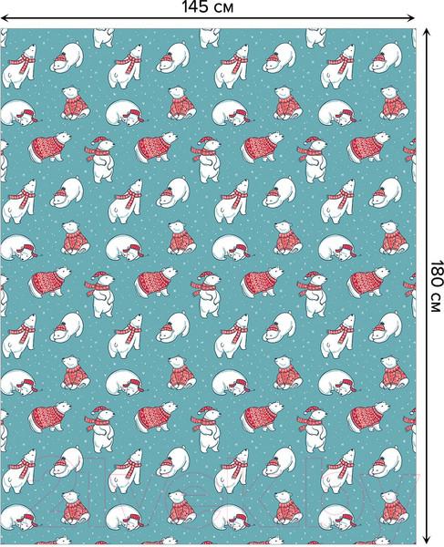 Изображение товара Скатерть JoyArty Рождественские полярные медведи / tc_380854 (180x145)