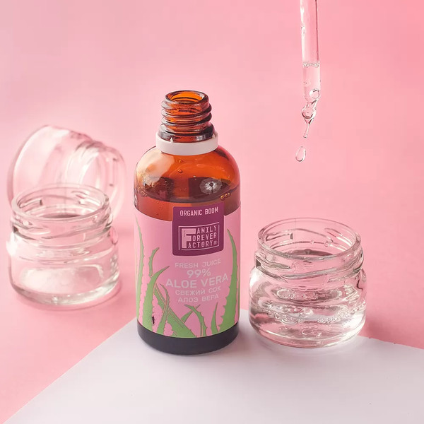 Изображение товара Сыворотка для лица Family Forever Factory Свежий сок алоэ вера для век лица шеи декольте (50мл)