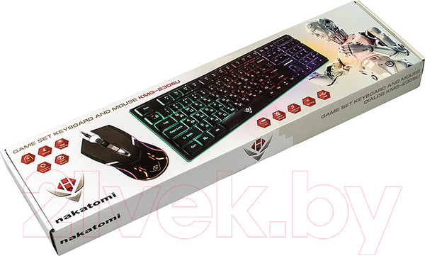 Изображение товара Комплект клавиатура и мышь Nakatomi KMG-2305U (белый)