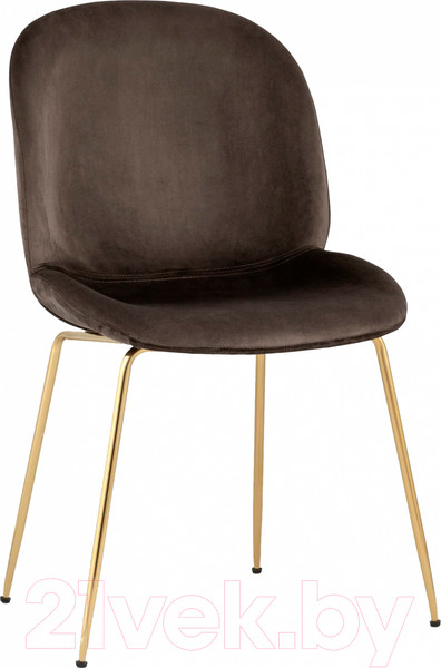 Изображение товара Стул Stool Group Турин / 8329 (велюр коричневый/золотые ножки)