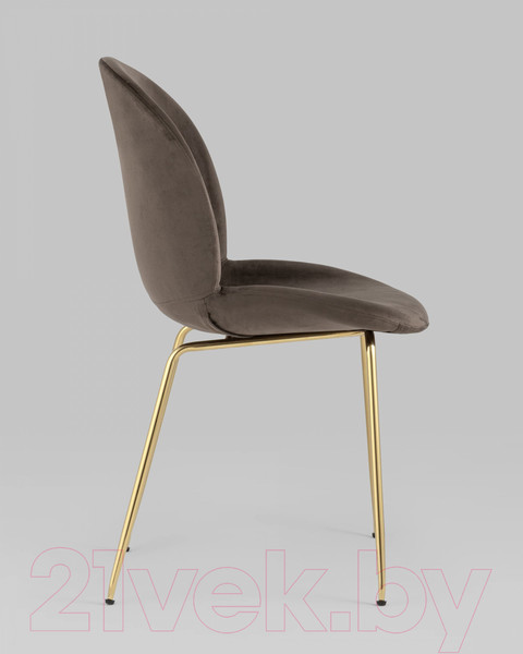 Изображение товара Стул Stool Group Турин / 8329 (велюр коричневый/золотые ножки)