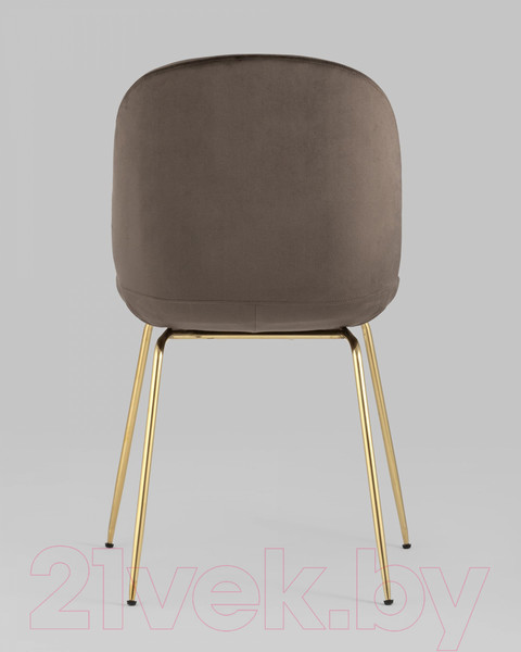 Изображение товара Стул Stool Group Турин / 8329 (велюр коричневый/золотые ножки)