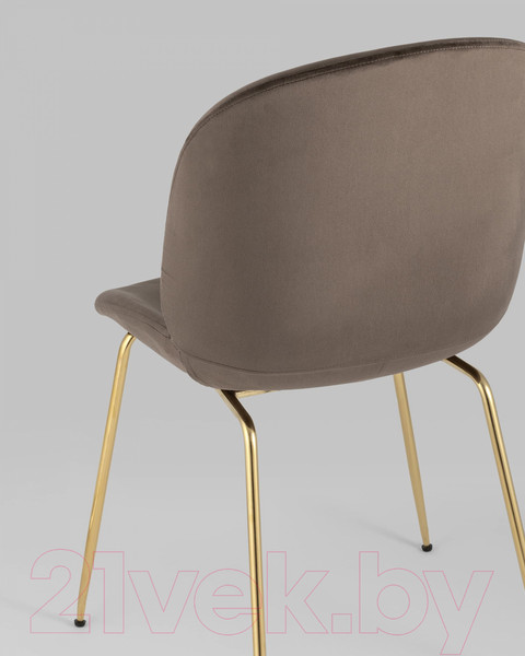 Изображение товара Стул Stool Group Турин / 8329 (велюр коричневый/золотые ножки)