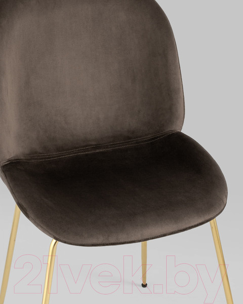 Изображение товара Стул Stool Group Турин / 8329 (велюр коричневый/золотые ножки)