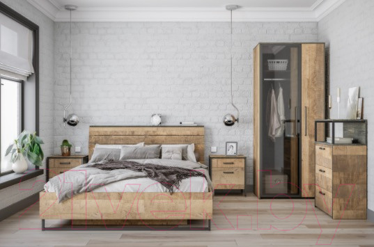 Изображение товара Прикроватная тумба Mobi Трувор 13.290 (дуб гранж песочный К356/интра)