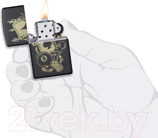 Изображение товара Зажигалка Zippo Gambling Design / 49257 (черный)