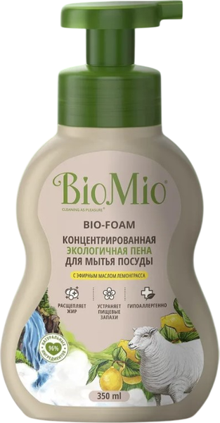 Изображение товара Средство для мытья посуды BioMio Bio-Foam Лемонграсс (350мл)