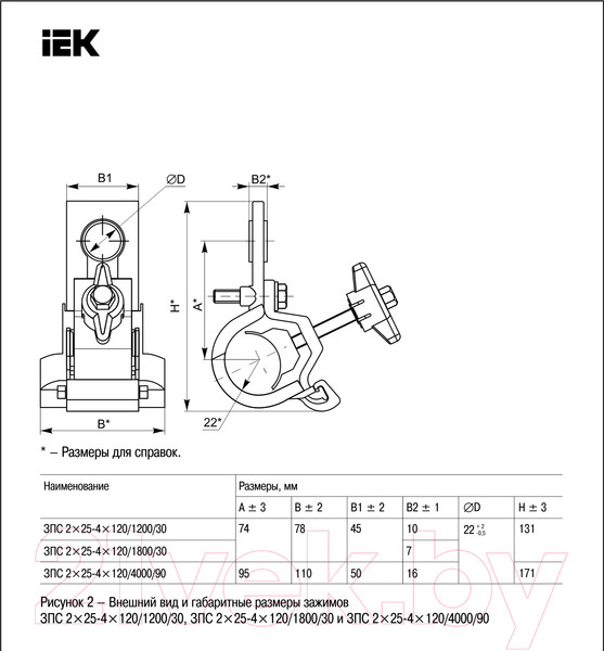 Изображение товара Зажим промежуточный IEK UZA-15-D25-D120-90-40