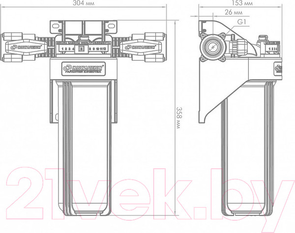 Изображение товара Корпус фильтра для воды Джилекс 1 М Т / 9094