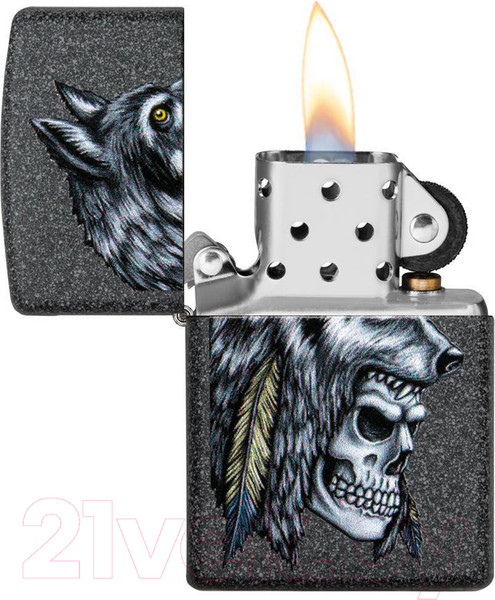 Изображение товара Зажигалка Zippo Wolf Skull Feather Design / 29863