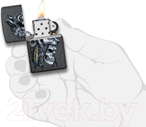 Изображение товара Зажигалка Zippo Wolf Skull Feather Design / 29863