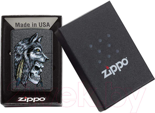 Изображение товара Зажигалка Zippo Wolf Skull Feather Design / 29863