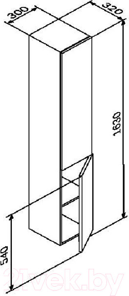 Изображение товара Шкаф-пенал для ванной AM.PM M90CHR0306GM