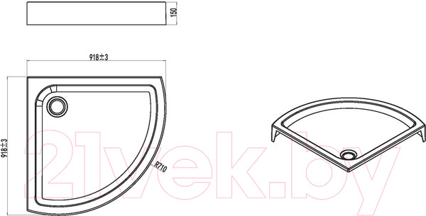 Изображение товара Душевой поддон AM.PM W83T-315-090W