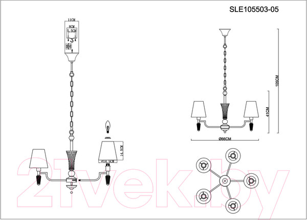 Изображение товара Люстра Evoluce Reimo SLE105503-05