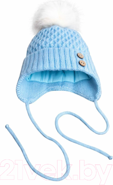 Изображение товара Шапочка для малышей Amarobaby Pure Love Wool / AB-OD20-PLW16/19-42 (голубой, р-р. 42-44)