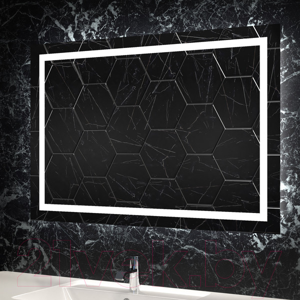 Изображение товара Зеркало Пекам Astra 1 80x100 / astra1-80x100spcl (с подсветкой, сенсором на прикосновение, подогревом и часами)