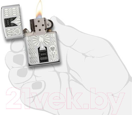 Изображение товара Зажигалка Zippo Ace / 24196 (серебристый глянцевый)