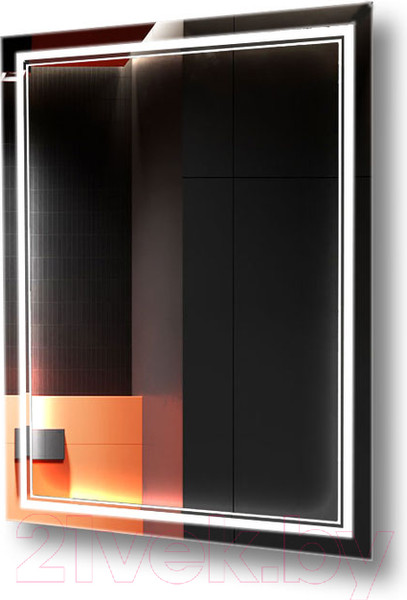 Изображение товара Зеркало Пекам Astra 2 80x60 / astra2-80x60spcl (с подсветкой, сенсором на прикосновение, подогревом и часами)