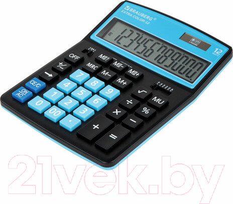 Изображение товара Калькулятор Brauberg Extra Color-12-BKBU / 250476 (черно-голубой)