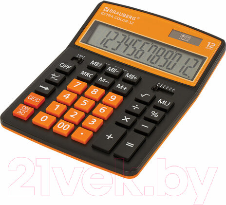 Изображение товара Калькулятор Brauberg Color-12-BKRG / 250478 (черно-оранжевый)