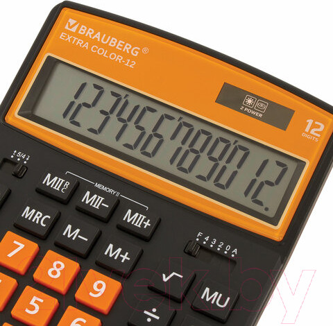 Изображение товара Калькулятор Brauberg Color-12-BKRG / 250478 (черно-оранжевый)