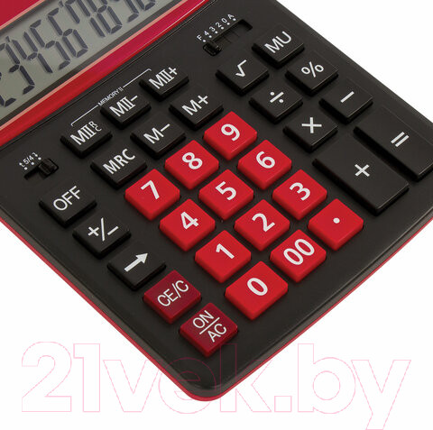 Изображение товара Калькулятор Brauberg Color-12-BKWR / 250479 (черно-малиновый)