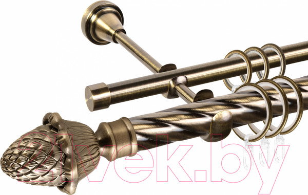 Изображение товара Карниз для штор АС ФОРОС Grace D16К/16Г + наконечники Магнолия (3м, антик)