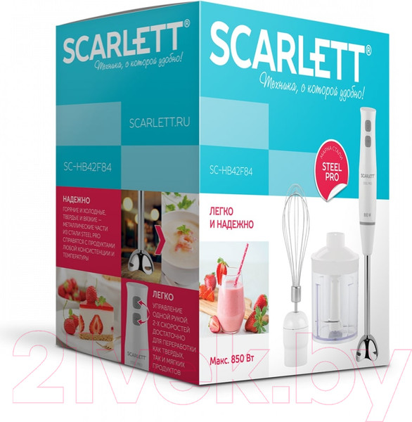 Изображение товара Блендер погружной Scarlett SC-HB42F84 (белый)