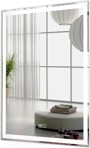 Изображение товара Зеркало Пекам Greta 60x90 / greta-60x90sp (с подсветкой, сенсором на прикосновение и подогревом)