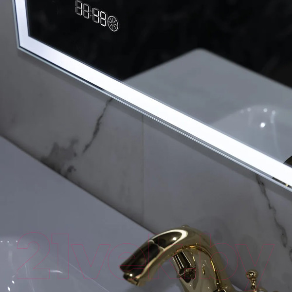 Изображение товара Зеркало Пекам Greta 90x60 / greta-90x60scl (с подсветкой, сенсором на прикосновение и часами)