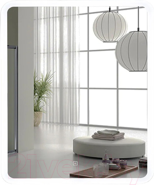 Изображение товара Зеркало Пекам Marta 80x90 / marta-80x90s (с подсветкой и сенсором на прикосновение)