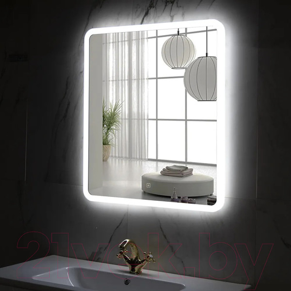 Изображение товара Зеркало Пекам Marta 80x90 / marta-80x90s (с подсветкой и сенсором на прикосновение)