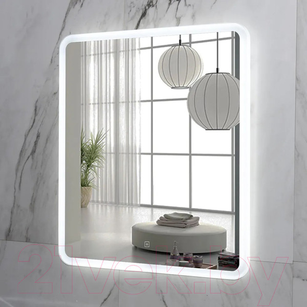 Изображение товара Зеркало Пекам Marta 80x90 / marta-80x90s (с подсветкой и сенсором на прикосновение)