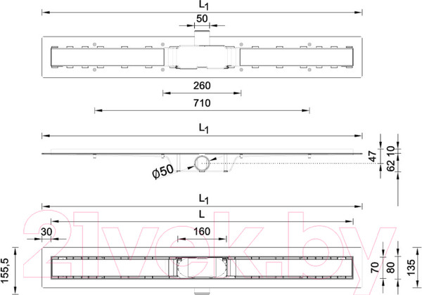 Изображение товара Трап для душа Styron STY-M-80-FF